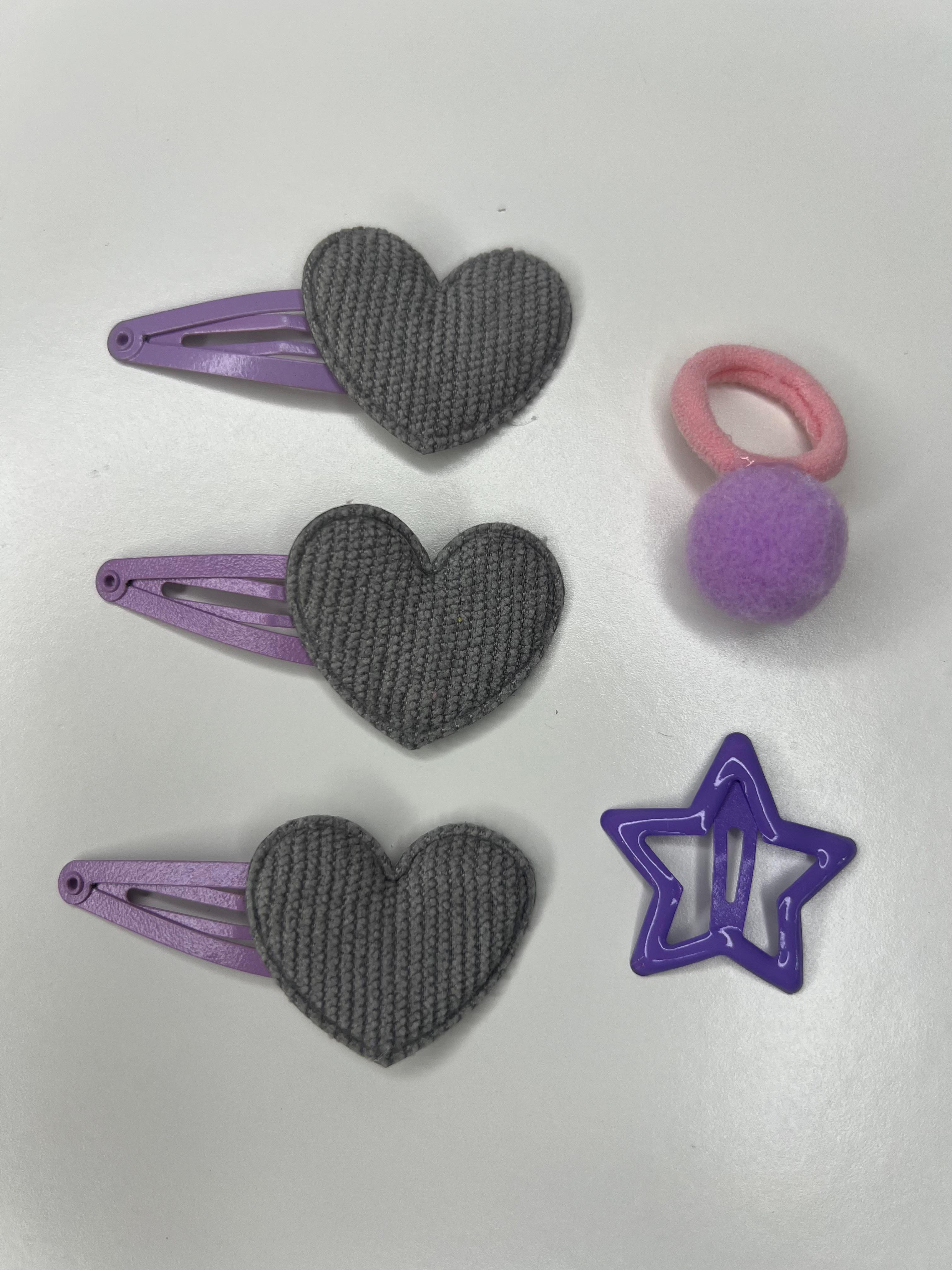 Set agrafe cu inimoare