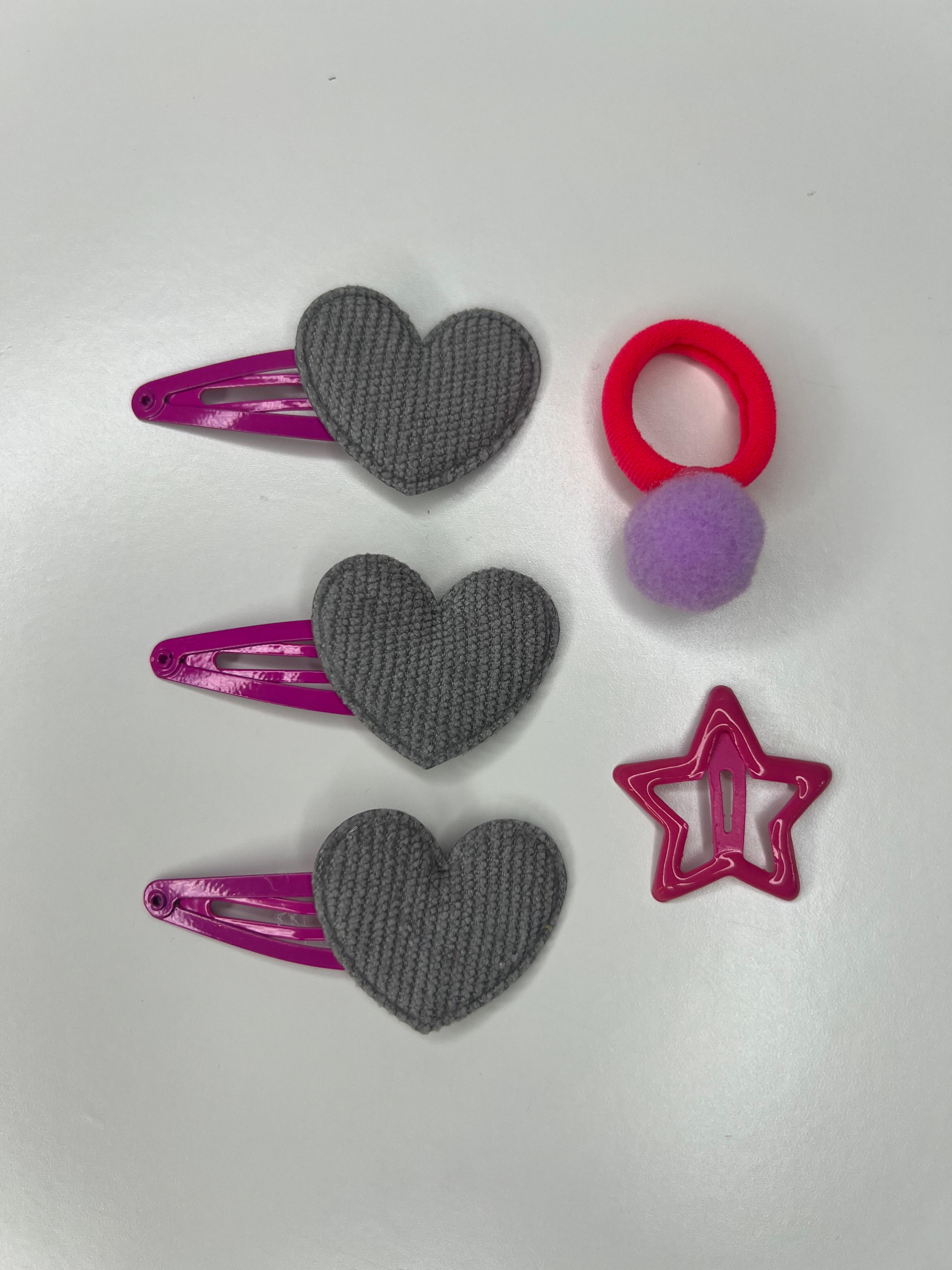 Set agrafe cu inimoare