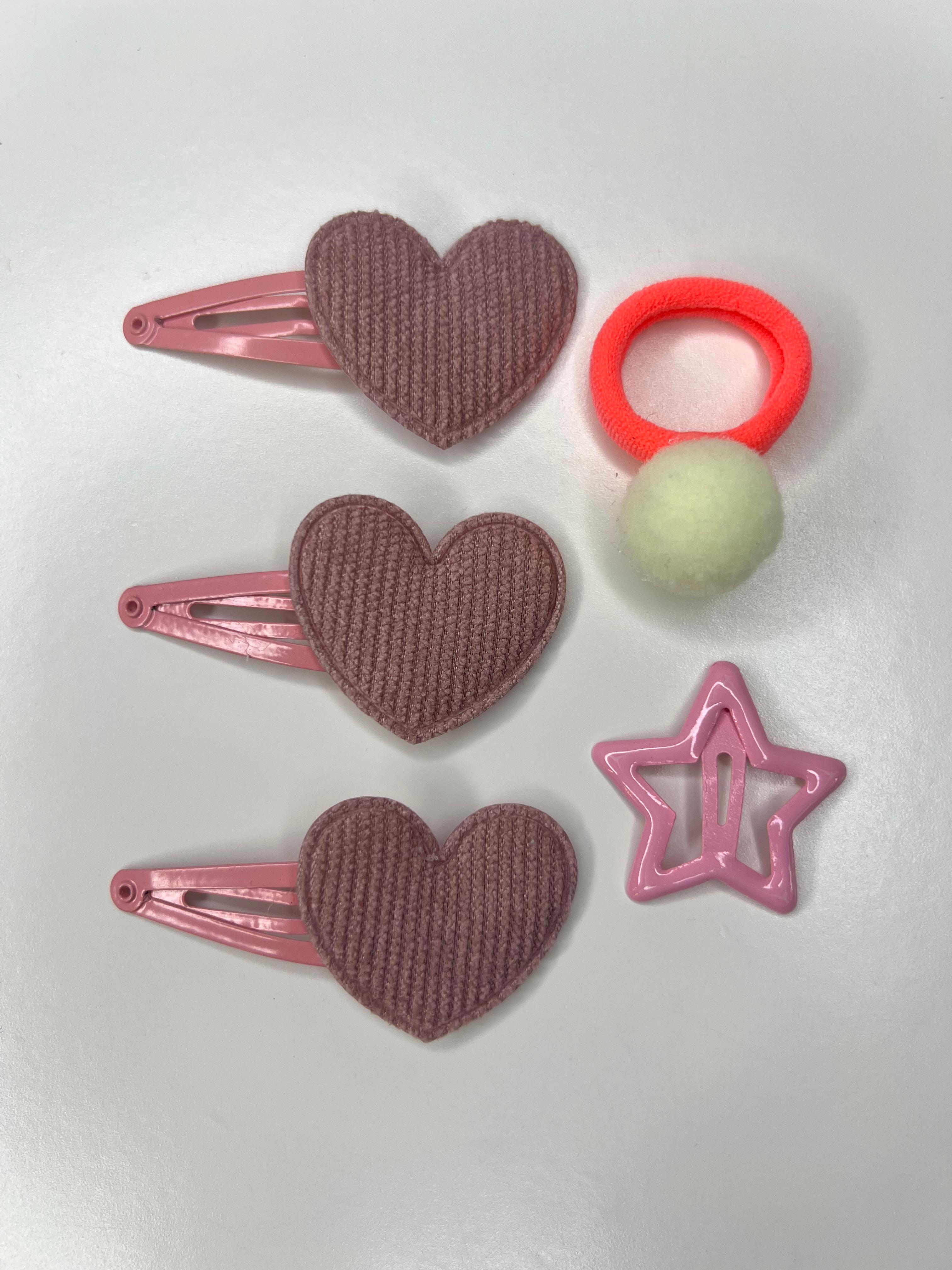 Set agrafe cu inimoare